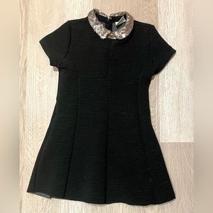 Zara girls black dress with sequin collar (4T)